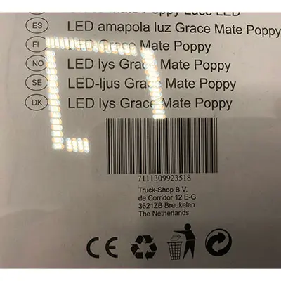 Foto dell’avviso ufficiale: Grace Mate Poppy Luce a LED — rischio: Rischio chimico & Ambiente