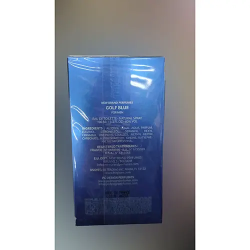 Photo de l’avis officiel: New Brand Perfumes Golf blue Eau de toilette — risque: Risque chimique