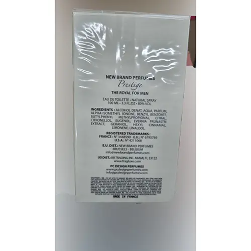 Photo de l’avis officiel: New Brand Perfumes The Royal Eau de toilette — risque: Risque chimique