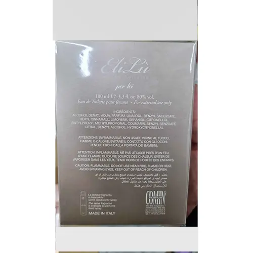 Photo de l’avis officiel: Comin parfum EliLù Eau de toilette — risque: Risque chimique