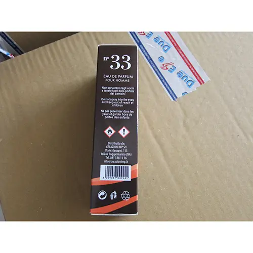 Photo de l’avis officiel: DolciSguardi profumi n°33 Parfum — risque: Risque chimique
