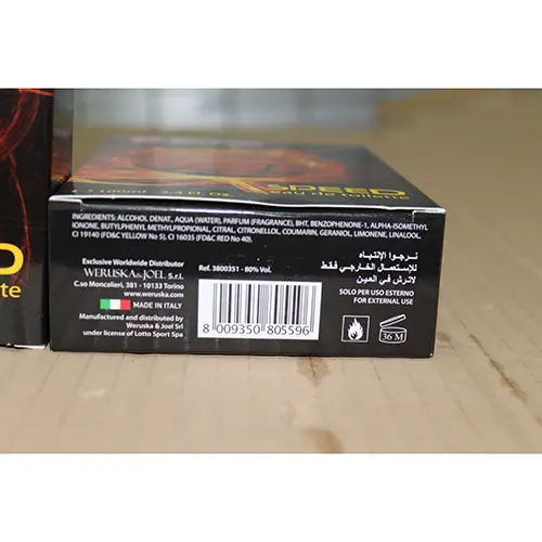 Photo de l’avis officiel: Lotto Speed Eau de toilette — risque: Risque chimique