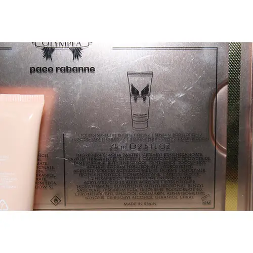Photo de l’avis officiel: Paco Rabanne Olympea Parfum et lotion pour le corps — risque: Risque chimique