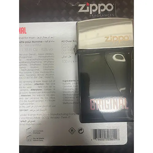 Photo de l’avis officiel: Zippo Original Ensemble cosmétique — risque: Risque chimique