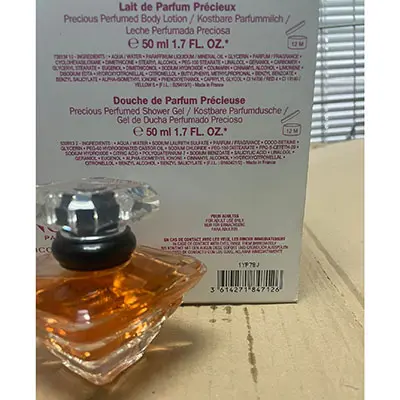 Photo de l’avis officiel: Lancome Paris Tresor Ensemble cosmétique — risque: Risque chimique