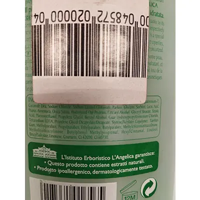 Photo de l’avis officiel: L'angelica Hydracare Crème de douche — risque: Risque chimique