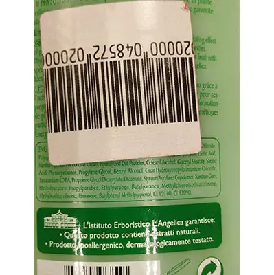 Foto uit de officiële melding: L'angelica Rivitalizzante con estratti naturali Douchecrème — risico: Chemische risico's