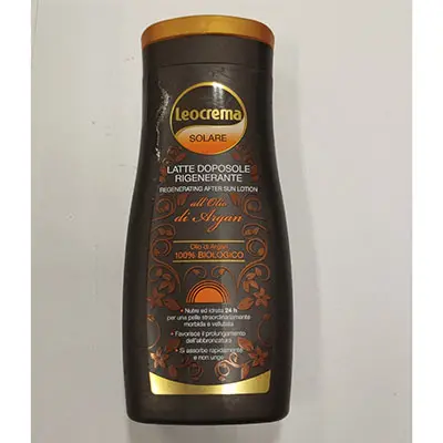 Photo from the official notice: Leocrema Latte dopo sole rigenerante all'oliop di Argan aftersun lotion — chemical risk