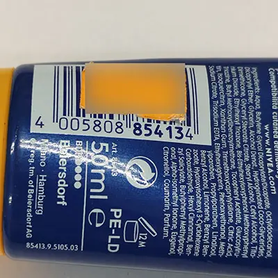 Photo de l’avis officiel: Nivea Crema solare viso Crème solaire — risque: Risque chimique