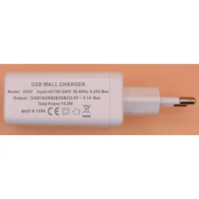 Foto dell’avviso ufficiale: EZRA USB WALL CHARGER, CHARGER POWER ADAPTER Caricabatterie USB — rischio: Scossa elettrica