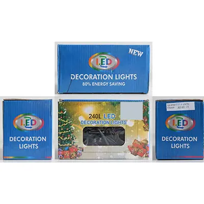 Photo de l’avis officiel: 240L LED DECORATION LIGHTS Chaîne d'éclairage — risque: Brûlures & Choc électrique