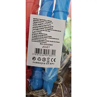 Photo de l’avis officiel: jouet Baguettes pour jouets — risque: Risque chimique & Étouffement