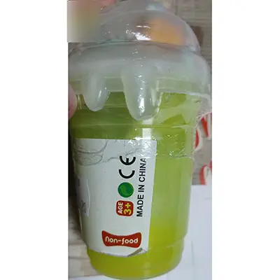 Photo de l’avis officiel: Crystal Mud Lemon Tea Slime de jouet — risque: Risque chimique
