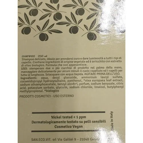 Photo de l’avis officiel: La Bioteca Italiana Oliva Ensemble cosmétique — risque: Risque chimique