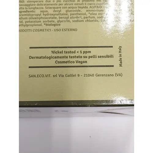 Photo de l’avis officiel: La Bioteca Italiana Oliva Ensemble cosmétique — risque: Risque chimique