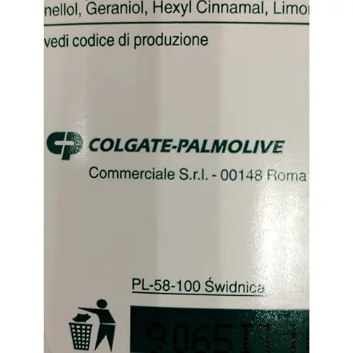 Photo de l’avis officiel: Palmolive Latte e oliva Crème de bain et de douche — risque: Risque chimique