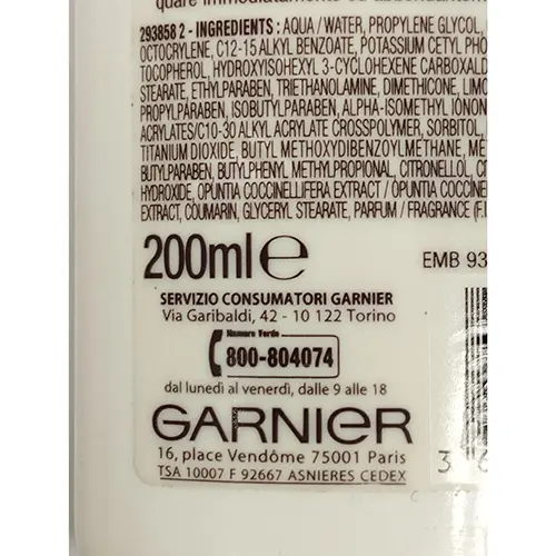 Foto dell’avviso ufficiale: Garnier Ambre Solaire bassa 10 Latte protettivo solare — rischio: Rischio chimico