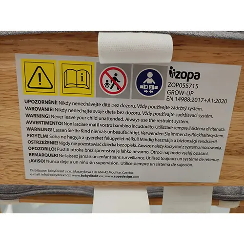 Foto uit de officiële melding: ZOPA GROW-UP Kinderstoel — risico: Verwonding