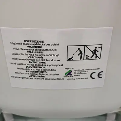 Foto uit de officiële melding: Kruzzel Feeding chair - light green Kinderstoel — risico: Verwonding