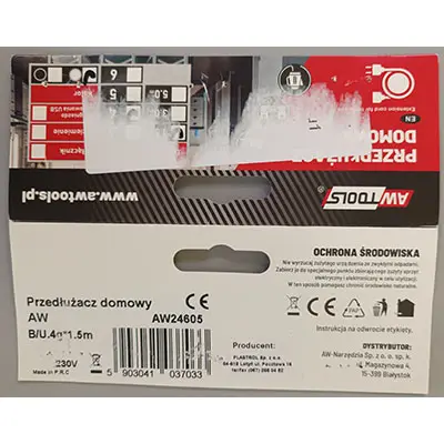 Foto do aviso oficial: PLASTROL PRZEDŁUŻACZ DOMOWY Chumbo de extensão — risco: Choque elétrico (SR/03717/24)