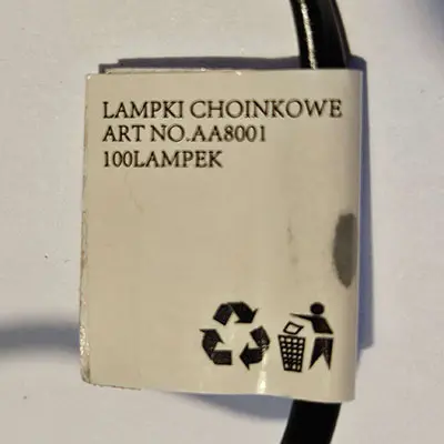 Photo de l’avis officiel: LAMPKI HERMETYCZNE CHOINKOWE Chaîne d'éclairage — risque: Choc électrique