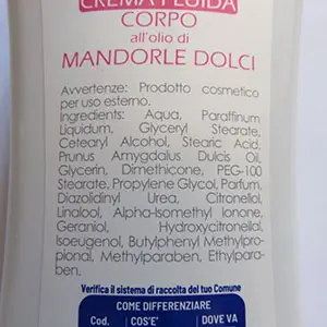 Foto aus der offiziellen Meldung: Setablu Crema fluida corpo all'olio di mandorle dolci Körperlotion — Risiko: Chemikalie