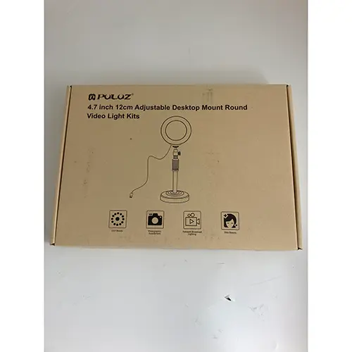 Foto aus der offiziellen Meldung: Puluz Adjustable Desktop mount round video light kits LED Ringleuchte — Risiko: Umwelt