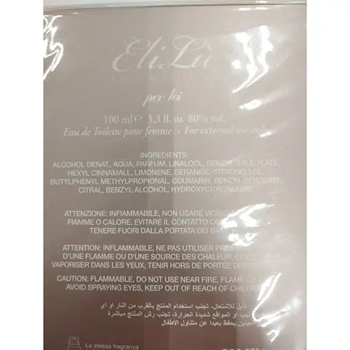 Photo de l’avis officiel: Comin parfum Eu lù Eau de toilette — risque: Risque chimique