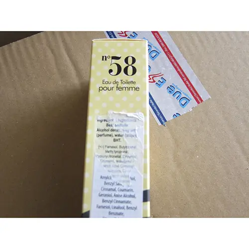 Photo de l’avis officiel: DolciSguardi profumi n° 58 Eau de toilette — risque: Risque chimique