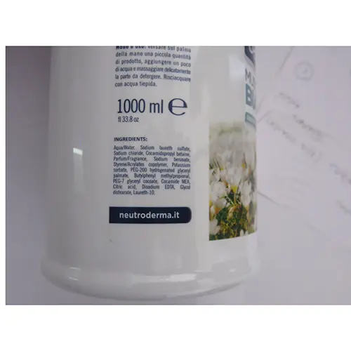 Photo de l’avis officiel: Neutro derma Muschio bianco Savon liquide — risque: Risque chimique