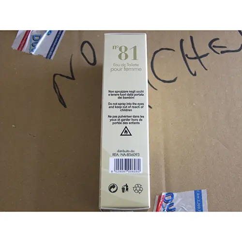 Photo de l’avis officiel: DolciSguardi profumi n° 81 Eau de toilette — risque: Risque chimique