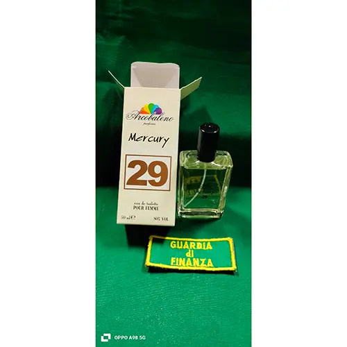 Photo de l’avis officiel: Arcobaleno parfumes Mercury 29 Eau de toilette — risque: Risque chimique