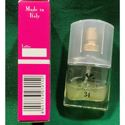 Photo de l’avis officiel: Arcobaleno parfumes Under Ground 34 Eau de toilette — risque: Risque chimique