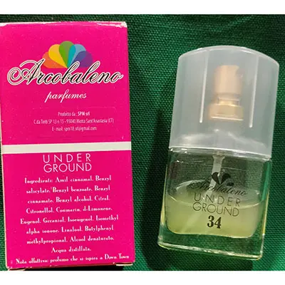 Photo de l’avis officiel: Arcobaleno parfumes Under Ground 34 Eau de toilette — risque: Risque chimique