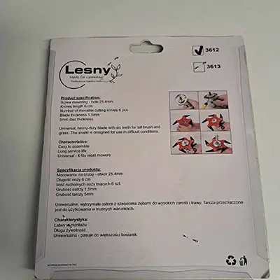 Photo from the official notice: Lesny Trimmer mower blade, 150x25.4 mm, 6T, attachment for brush cutters — injuries risk