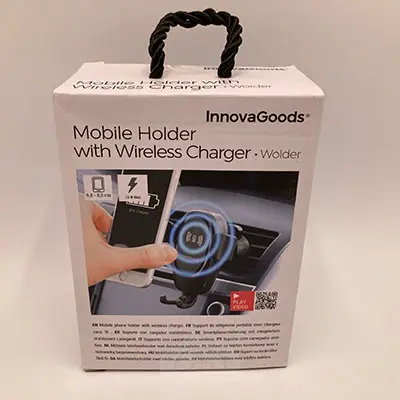 Photo de l’avis officiel: Innovagoods Support de téléphone portable avec chargeur sans fil — risque: Environnement