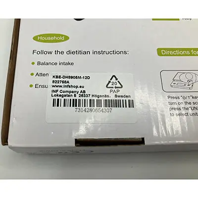 Photo from the official notice: Digital kitchen scale — environment risk