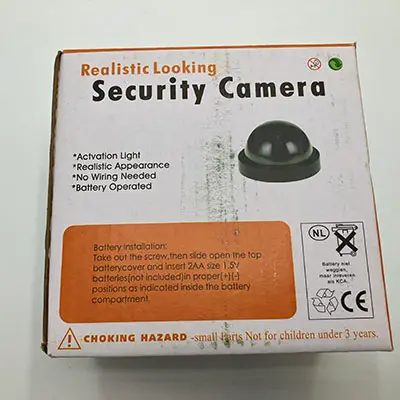 Foto uit de officiële melding: Dummy camera — risico: Milieu
