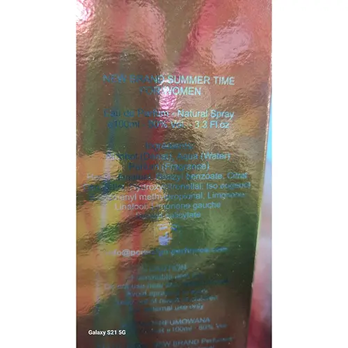 Foto dell’avviso ufficiale: Summer time Profumo — rischio: Rischio chimico