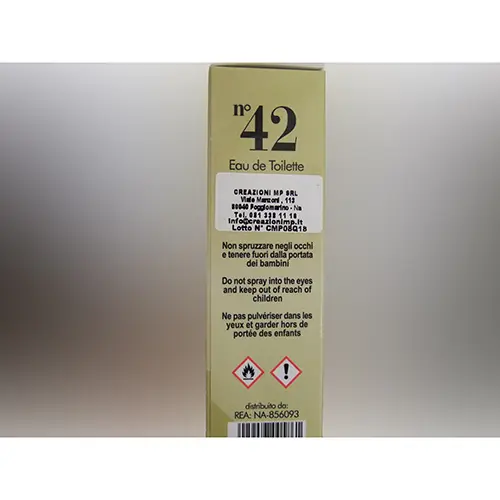 Photo de l’avis officiel: DolciSguardi profumi n° 42 Eau de toilette — risque: Risque chimique