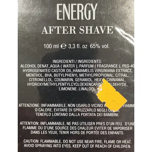 Foto dell’avviso ufficiale: Comin parfum Energy Dopobarba — rischio: Rischio chimico