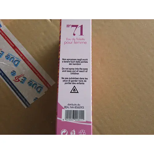 Photo de l’avis officiel: DolciSguardi profumi n° 71 Eau de toilette — risque: Risque chimique