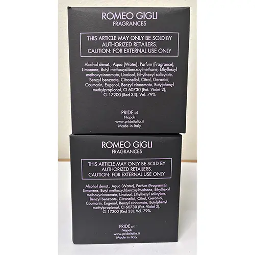 Photo de l’avis officiel: Romeo Gigli ONE NIGHT Parfum — risque: Risque chimique