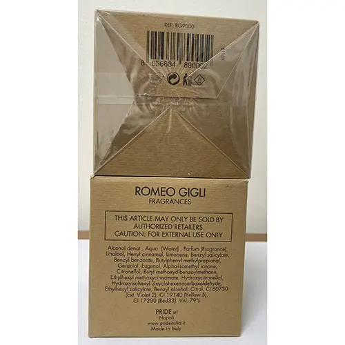 Foto dell’avviso ufficiale: Romeo Gigli Romeo The Classic Fragrance Profumo — rischio: Rischio chimico