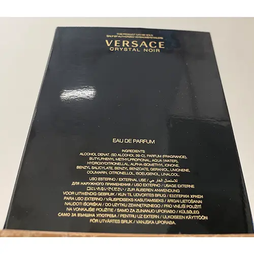 Photo de l’avis officiel: Versace Crystal Noir Parfum — risque: Risque chimique