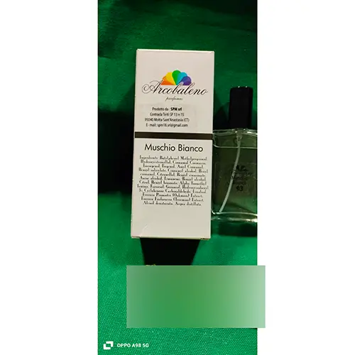 Photo de l’avis officiel: Arcobaleno parfumes Muschio bianco 93 Eau de toilette — risque: Risque chimique