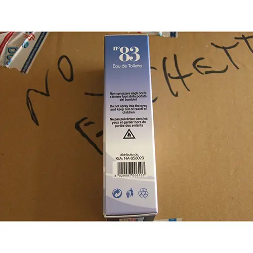 Photo de l’avis officiel: DolciSguardi profumi n° 83 Eau de toilette — risque: Risque chimique