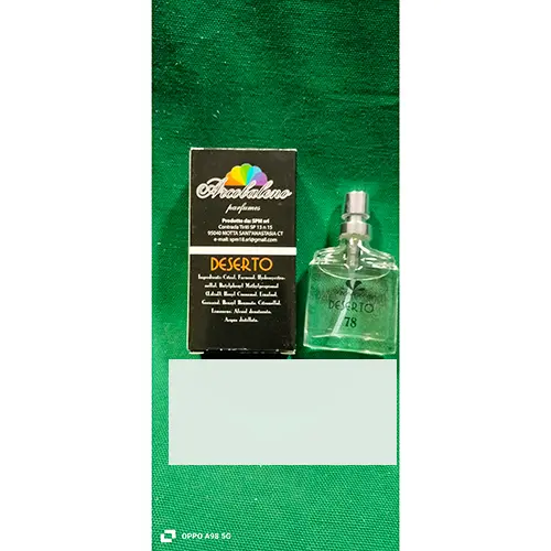 Photo de l’avis officiel: Arcobaleno parfumes Deserto 78 Eau de toilette — risque: Risque chimique