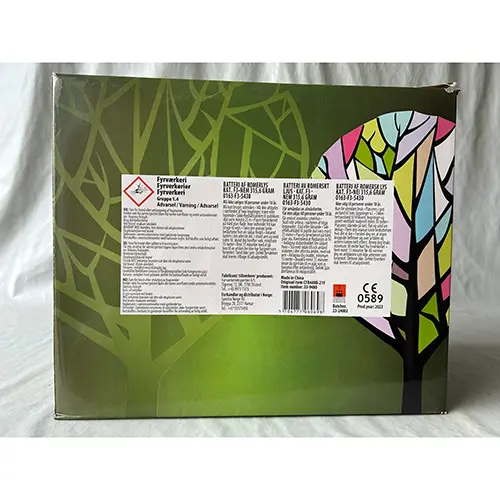 Photo from the official notice: Four seasons fireworks Vinter 480 — burns & fire risk