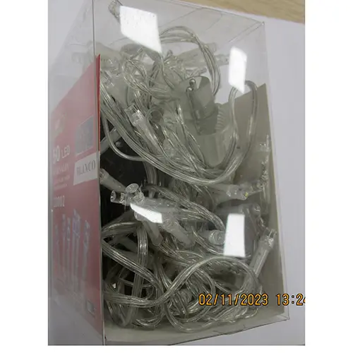 Photo de l’avis officiel: Luz Europa 50-light white LED lighting chain Chaîne d'éclairage — risque: Brûlures & Choc électrique